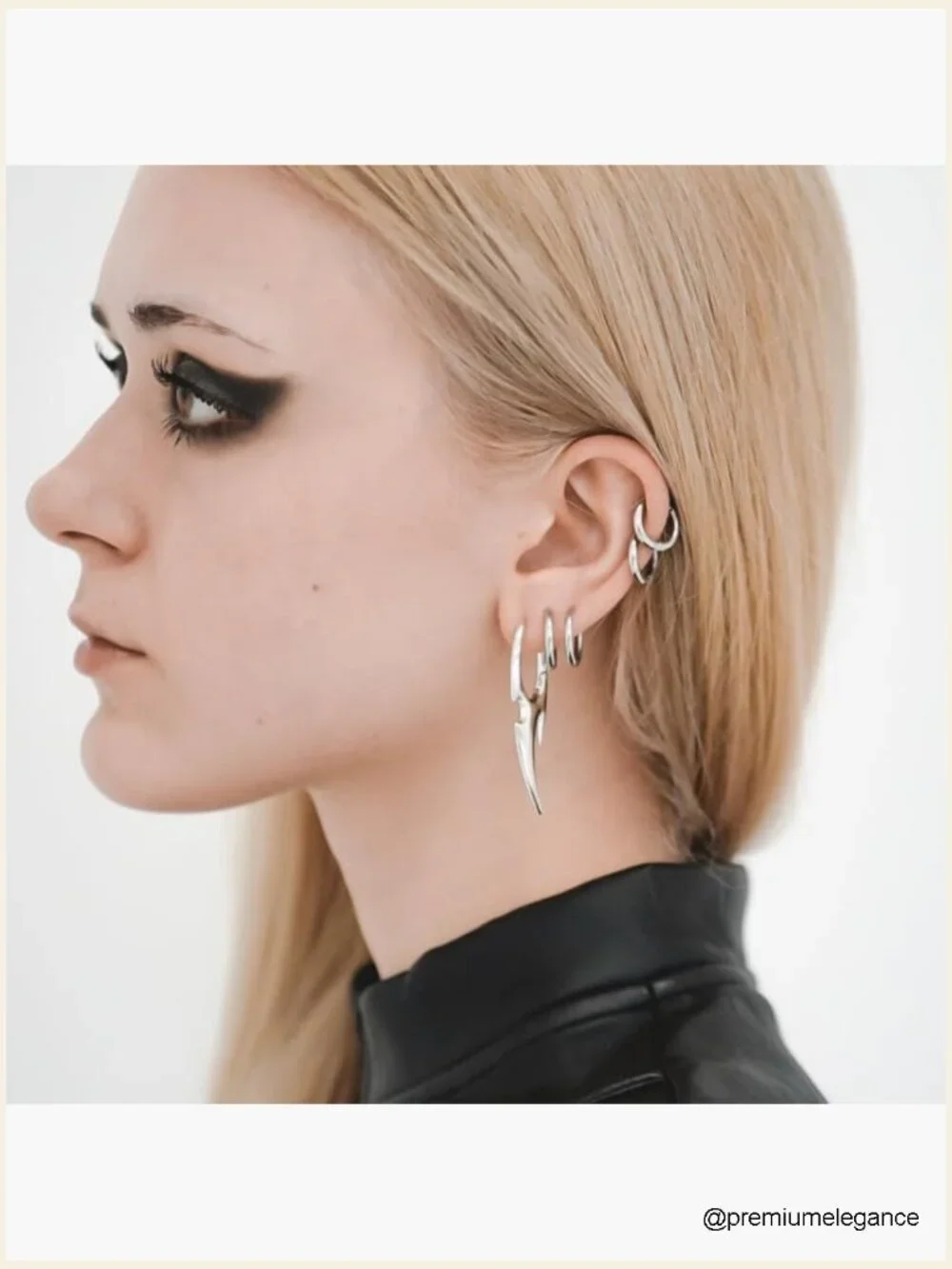 18G 1mm Hoop Dangle Earrings - Edgy Statement Earrings